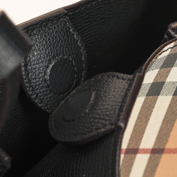 Burberry Small Lorne Haymarket Check Leather-Trim Bucket Bag - Picture 11 of 13